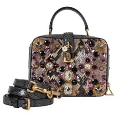 Sac DOLCE & GABBANA mauve GABBANA BOX CRYSTAL PYTHON
