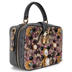 DOLCE & GABBANA mauve GABBANA BOX CRYSTAL PYTHON Bag