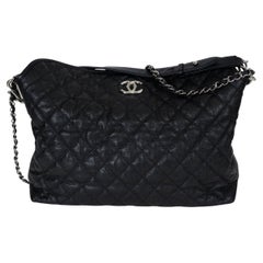 CHANEL black Caviar leather 12C FRENCH RIVIERA HOBO Bag