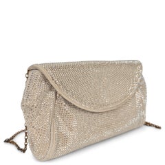 DOLCE & GABBANA beige suede MISS STARDUST CRYSTAL Bag