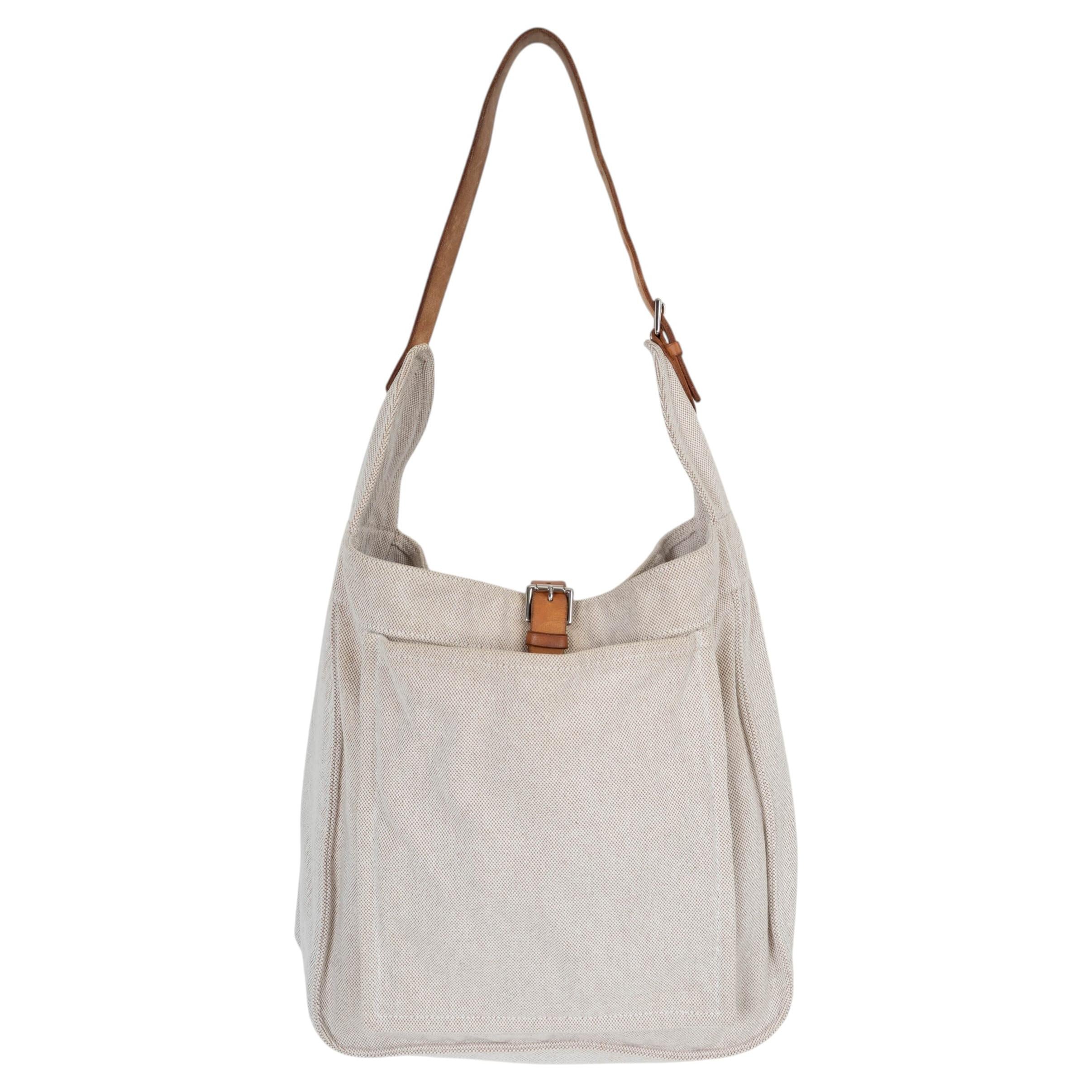 Borsa HERMES Naturel Ecru Toile H Hunter MARWARI GM HOBO