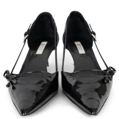Prada black patent leather OPEN SIDE Pumps Shoes 37