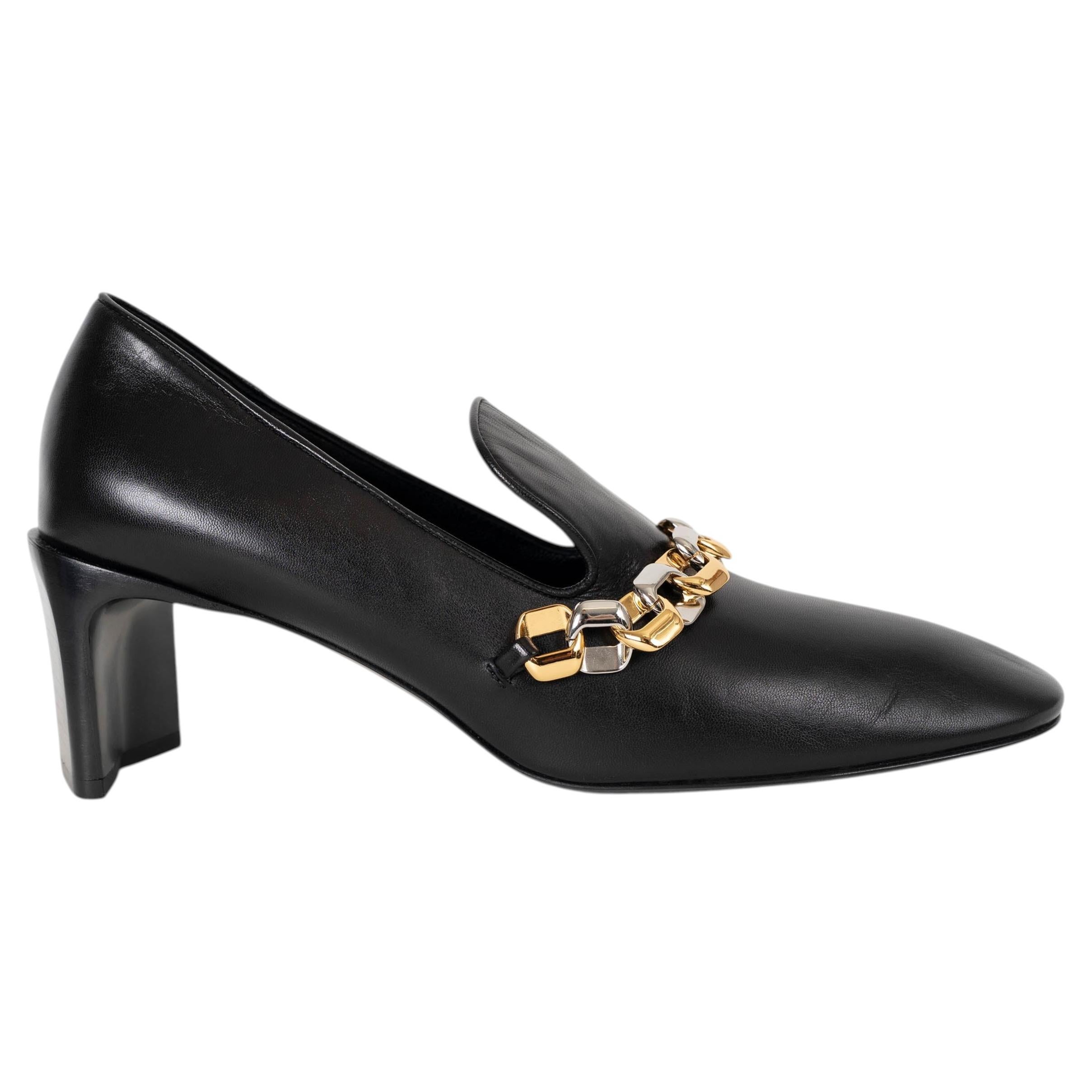 Escarpins JIL SANDER en cuir noir CHAIN 60, pointure 39 en vente