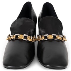 JIL SANDER black leather CHAIN 60 Pumps Shoes 39