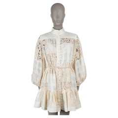 Vestido ANDIE DROP STRING PATCHWORK LACE de ZIMMERMANN, de algodón blanco y beige, colección 2022, talla 2 M