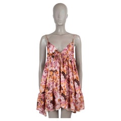 CHLOE Antique pink silk 2025 FLORAL MINI Dress 38 S