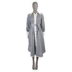 Vestido ZIMMERMANN de algodón azul y blanco 2025 HYPNOTIC TUCK STRIPED SHIRT, talla 0 XS