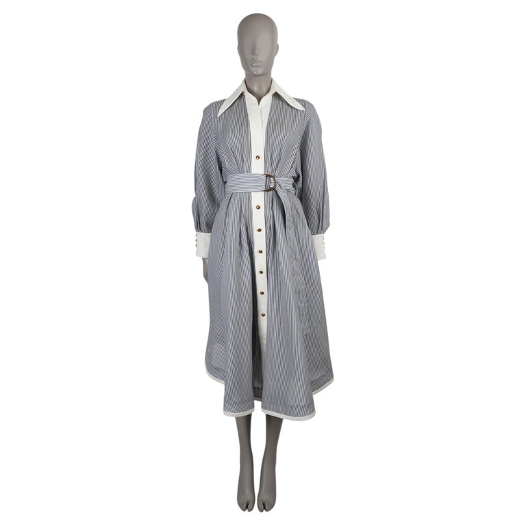 blue and white zimmermann dress cotton 2025 HYPNOTIC TUCK STRIPED SHIRT 0 XS For Sale at 1stDibs Billow dress Color:Poppy Garden - Blush season::S26FEB AURORA BLUE MAXI DRESS Designer color name