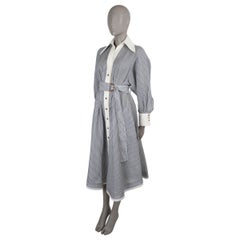 Abito ZIMMERMANN in cotone blu e bianco 2025 HYPNOTIC TUCK STRIPED SHIRT, taglia 0 XS