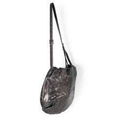 BOTTEGA VENETA metallic gunmetal 2010 PYTHON Hobo Bag