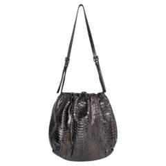 BOTTEGA VENETA metallic gunmetal 2010 PYTHON Hobo Bag