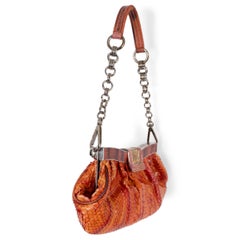 Sac PRADA orange 2004 SKIPPER en python avec finitions en lézard