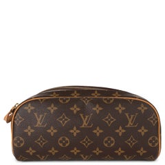 LOUIS VUITTON brown Monogram Canvas DOPP KIT Vanity Case Bag