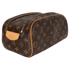 LOUIS VUITTON brown Monogram Canvas DOPP KIT Vanity Case Bag