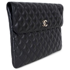 CHANEL black quilted leather TIMELESS CLASSIC Clutch Bag VIP Gift