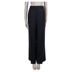 CHRISTIAN DIOR marineblaue Hose aus Wolle und Seide, Modell 2022, mit weitem Bein, Größe 36 (XS)