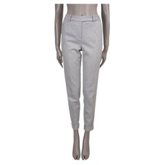 LORO PIANA grey cashmere BUTTONED WAIST TAPERED Pants 38 XS