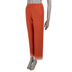 LORO PIANA burnt orange cashmere silk GRADIENT WIDE TRACK Pants 40 S