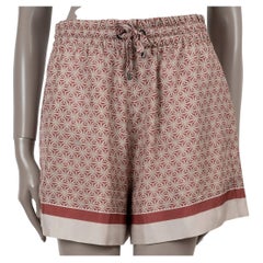 BRUNELLO CUCINELLI rostrote Seiden-MINI-SHORTS mit Blumenmuster 2023, Größe 40 S