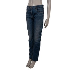 PRADA navy blue cotton 2025 WASHED SLIM FIT SELVEDGE DENIM JEANS Pants 27 XS