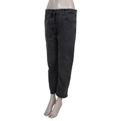 THE ROW faded black cotton RIACO SLIM CROPPED JEANS Pants 26 XS