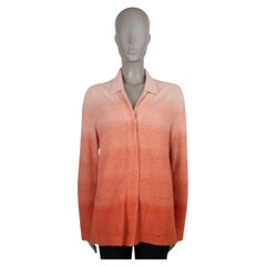 LORO PIANA Cardigan in cashmere e seta arancione bruciato con effetto sfumato 40 S