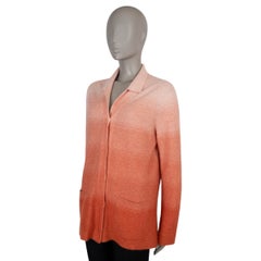 LORO PIANA Cardigan in cashmere e seta arancione bruciato con effetto sfumato 40 S