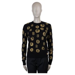 Maglione CHANEL in cashmere nero 21A CHATEAU DES DAMES CC COIN, taglia 36 XS