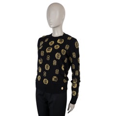 Maglione CHANEL in cashmere nero 21A CHATEAU DES DAMES CC COIN, taglia 36 XS