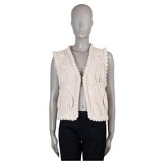 CHANEL Pullover aus natürlichem Kaschmir 21A CHATEAU DES DAMES FLORAL VEST, Größe 36 XS