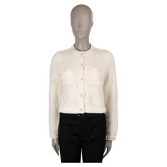 CHANEL cream cashmere 19K TEDDY KNIT Sweater 38 S