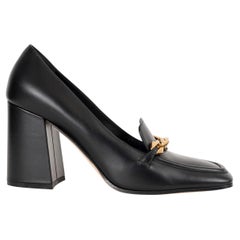 JIMMY CHOO black leather DIAMOND TILDA LOADER Pumps Shoes 38.5