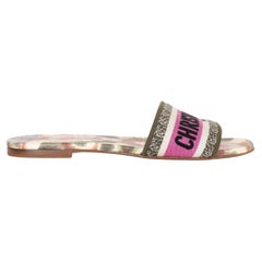 CHRISTIAN DIOR Cypress green 2019 DWAY KALEIDIORSCOPIC Slide Sandals Shoes 38.5
