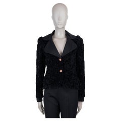 Veste CHANEL en viscose noire 23K CAMELLIA CHENILLE, taille 36 XS