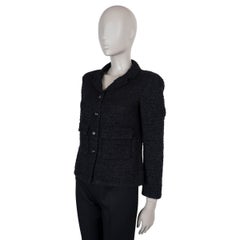 CHANEL black 21C CAPRI CROPPED CHUNKY TWEED Jacket 36 XS