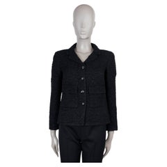 CHANEL black 21C CAPRI CROPPED CHUNKY TWEED Jacket 36 XS