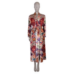 ETRO white & multi viscose 2022 PEGASO PAISLEY VELVET ROBE Coat Jacket 40 S