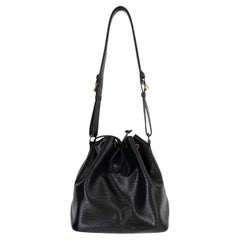 LOUIS VUITTON black Epi leather PETIT NOE Bucket Bag