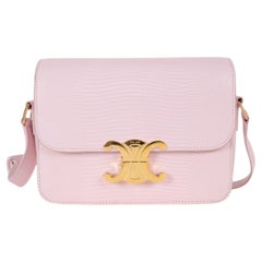 Bolso TRIOMPHE TEEN de CELINE en piel de lagarto rosa pastel