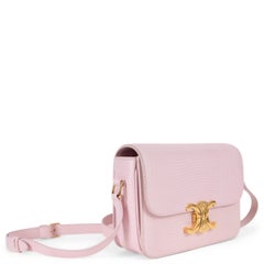 Bolso TRIOMPHE TEEN de CELINE en piel de lagarto rosa pastel