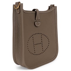 HERMES Etoupe taupe Clemence leather EVELYNE 16 AMAZONE Bag GHW