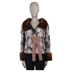 DOLCE & GABBANA pink wool 2004 FUR TRIM SEQUIN Jacket 44 L
