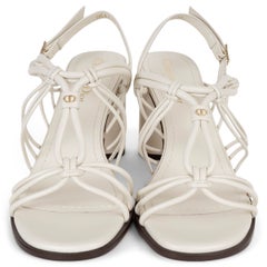 CHRISTIAN DIOR white leather 2025 DIORIVIERA D-SAND Sandals Shoes 39