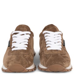 Sneakers MONILI TAB di BRUNELLO CUCINELLI in pelle scamosciata marrone, taglia 38