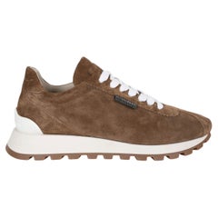 Sneakers MONILI TAB di BRUNELLO CUCINELLI in pelle scamosciata marrone, taglia 38