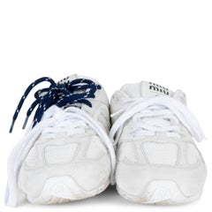 MIU MIU x NEW BALANCE white suede & mesh 530 SL Sneakers Shoes 38