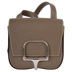 HERMES Etoupe taupe Epsom leather DELLA CAVALLERIA MINI Bag PHW