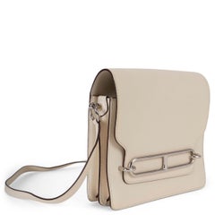 HERMES Nata cream Swift leather MINI ROULIS Bag PHW