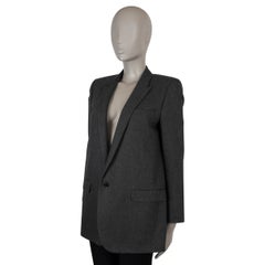 SAINT LAURENT taupe wool 2016 TWEED Blazer Jacket 40 M