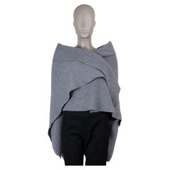 ALAIA grey wool SHAWL WRAP KNIT Jacket 38 S